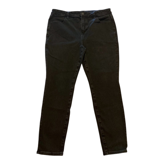 Jeans Skinny By American Eagle In Black Denim, Size:16