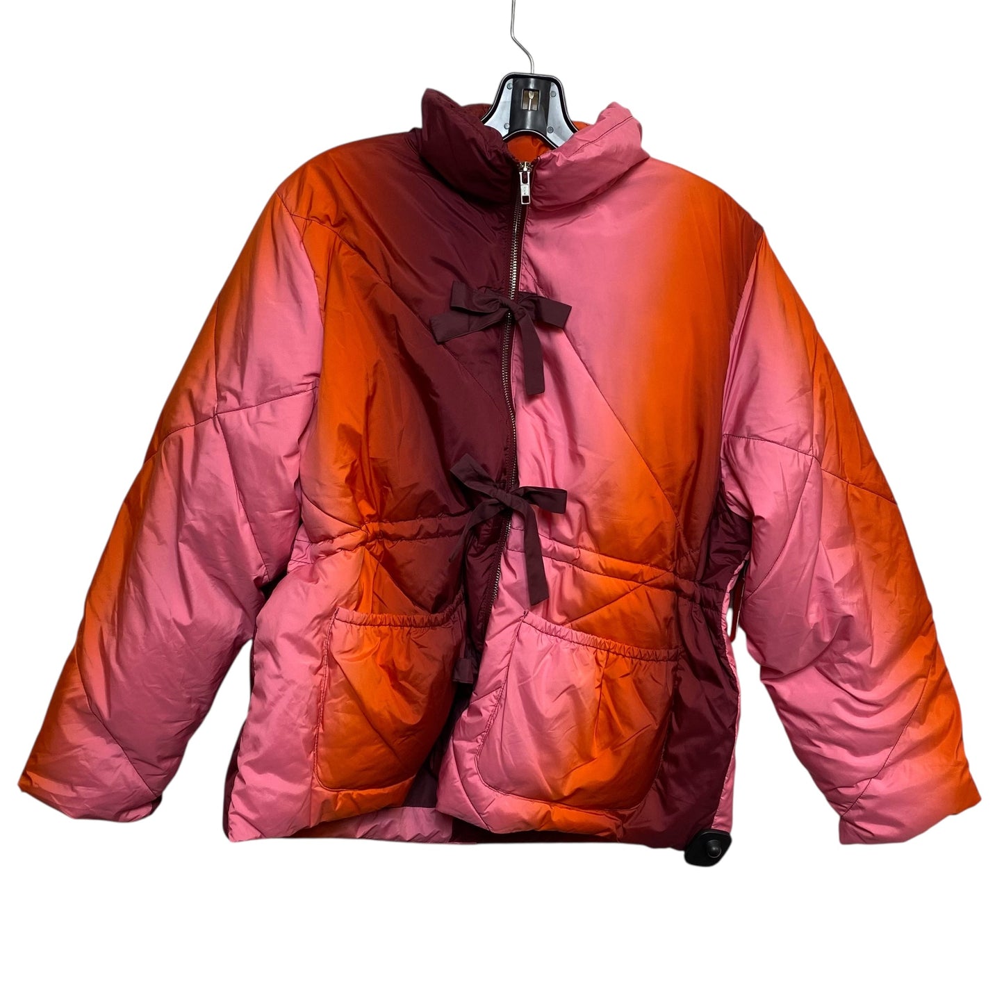 Coat Puffer & Quilted By Hosbjerg In Orange & Pink, Size:L