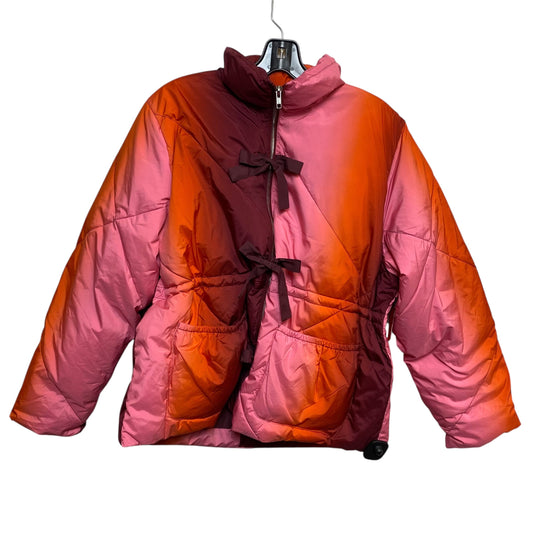 Coat Puffer & Quilted By Hosbjerg In Orange & Pink, Size:L