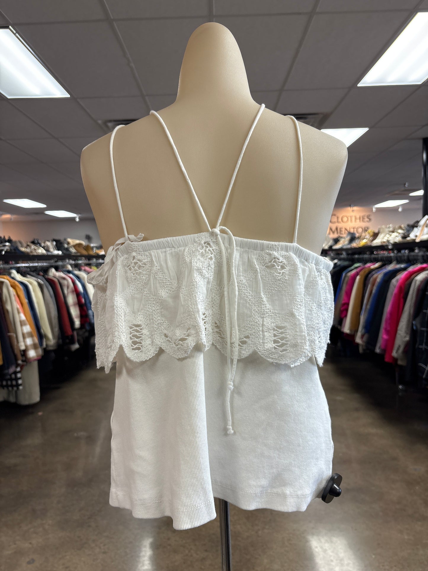 Top Sleeveless By Anthropologie In White, Size:Xl