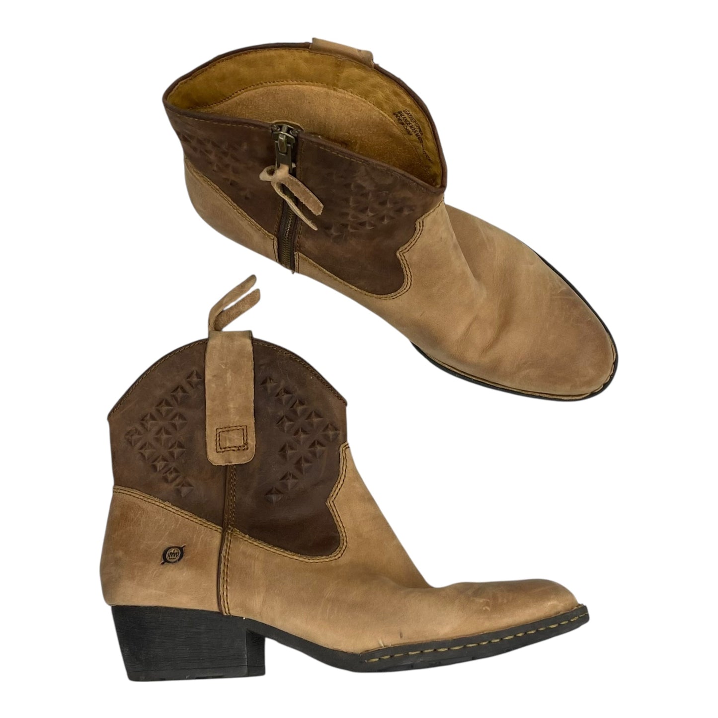 Boots Leather By Born In Brown, Size:11