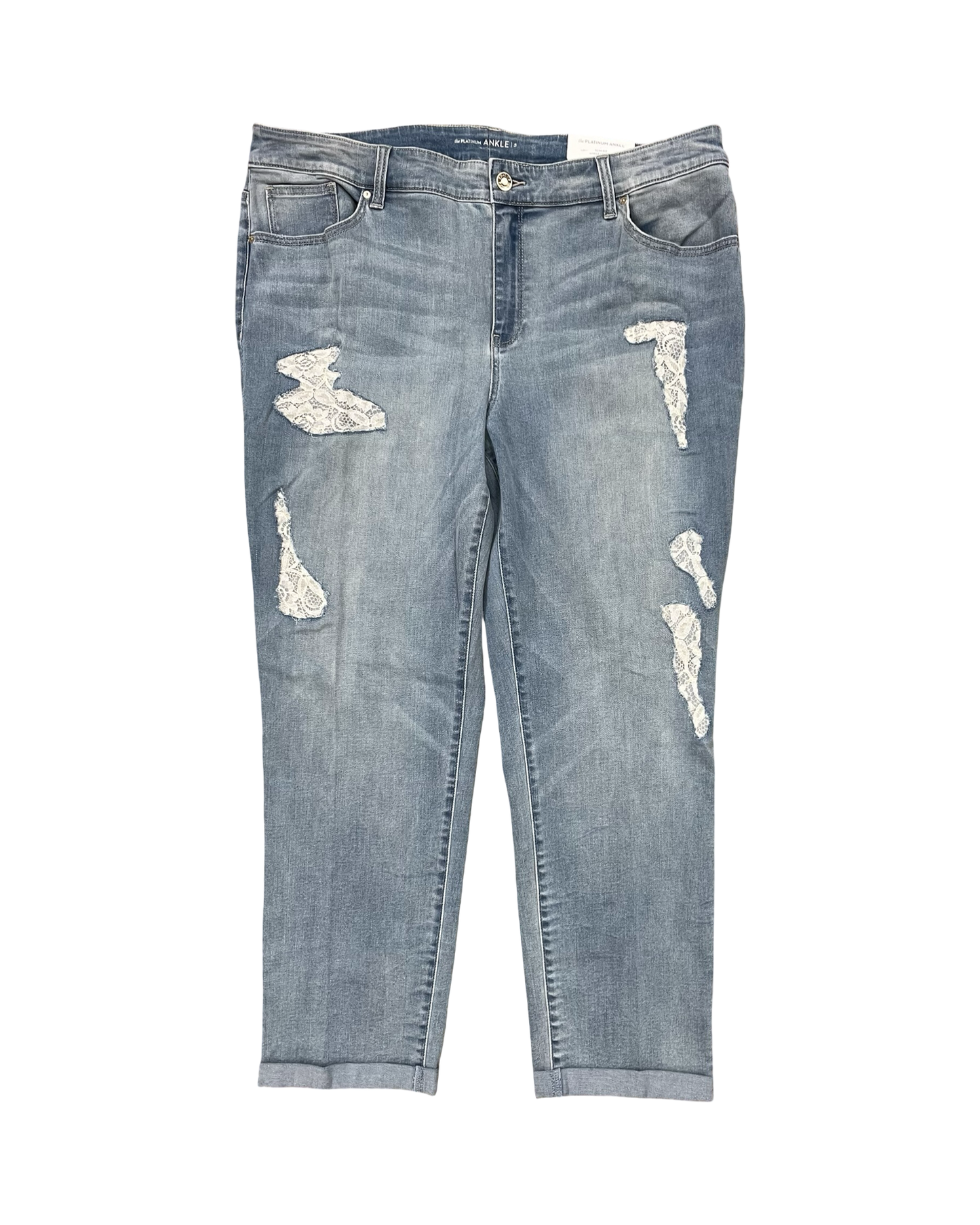 Jeans Cropped By Chicos In Blue Denim, Size:16