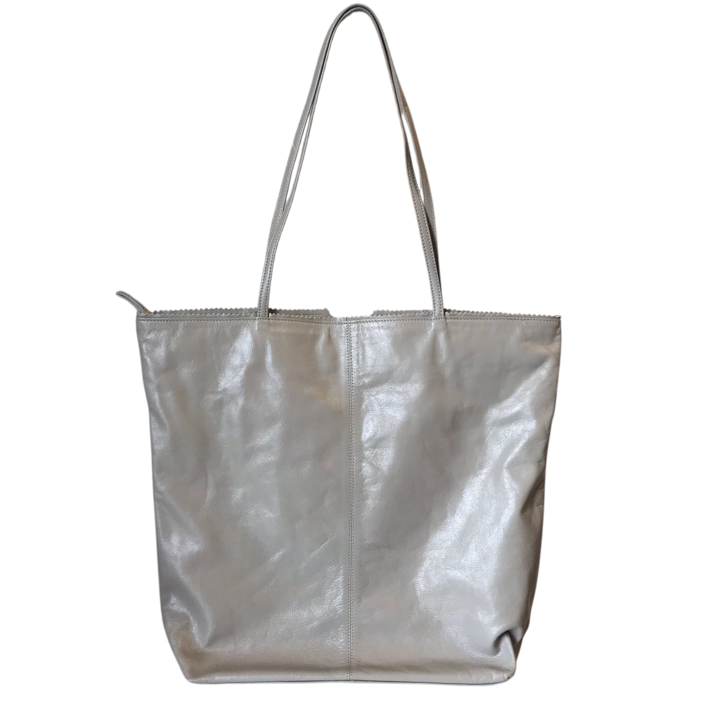 Handbag Leather By Latico In Grey, Size:Large