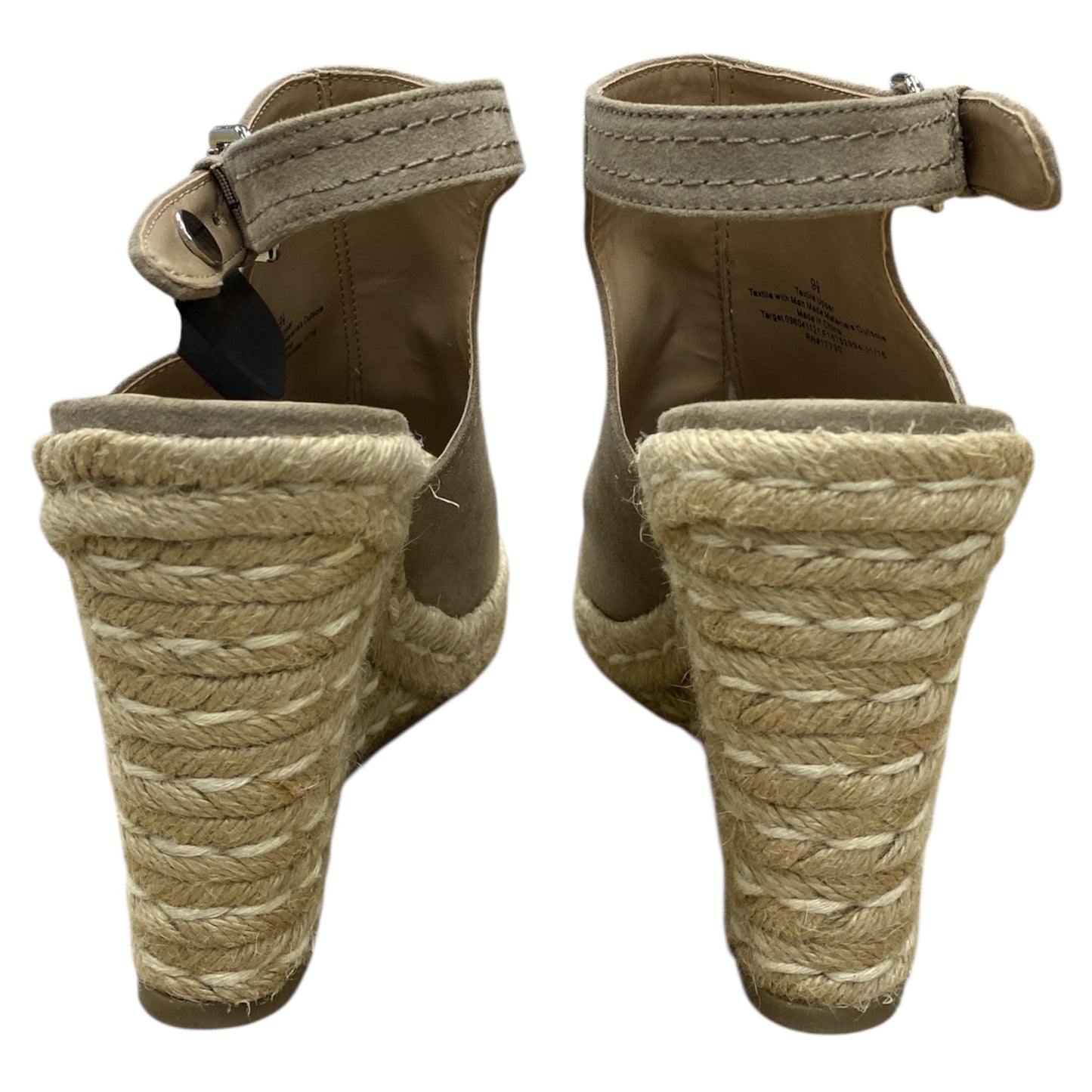 Sandals Heels Wedge By Merona In Taupe, Size:9.5