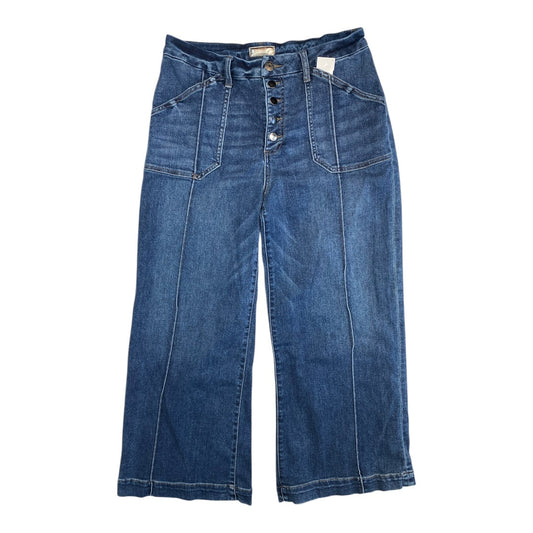 Jeans Wide Leg By Kut In Blue Denim, Size:14