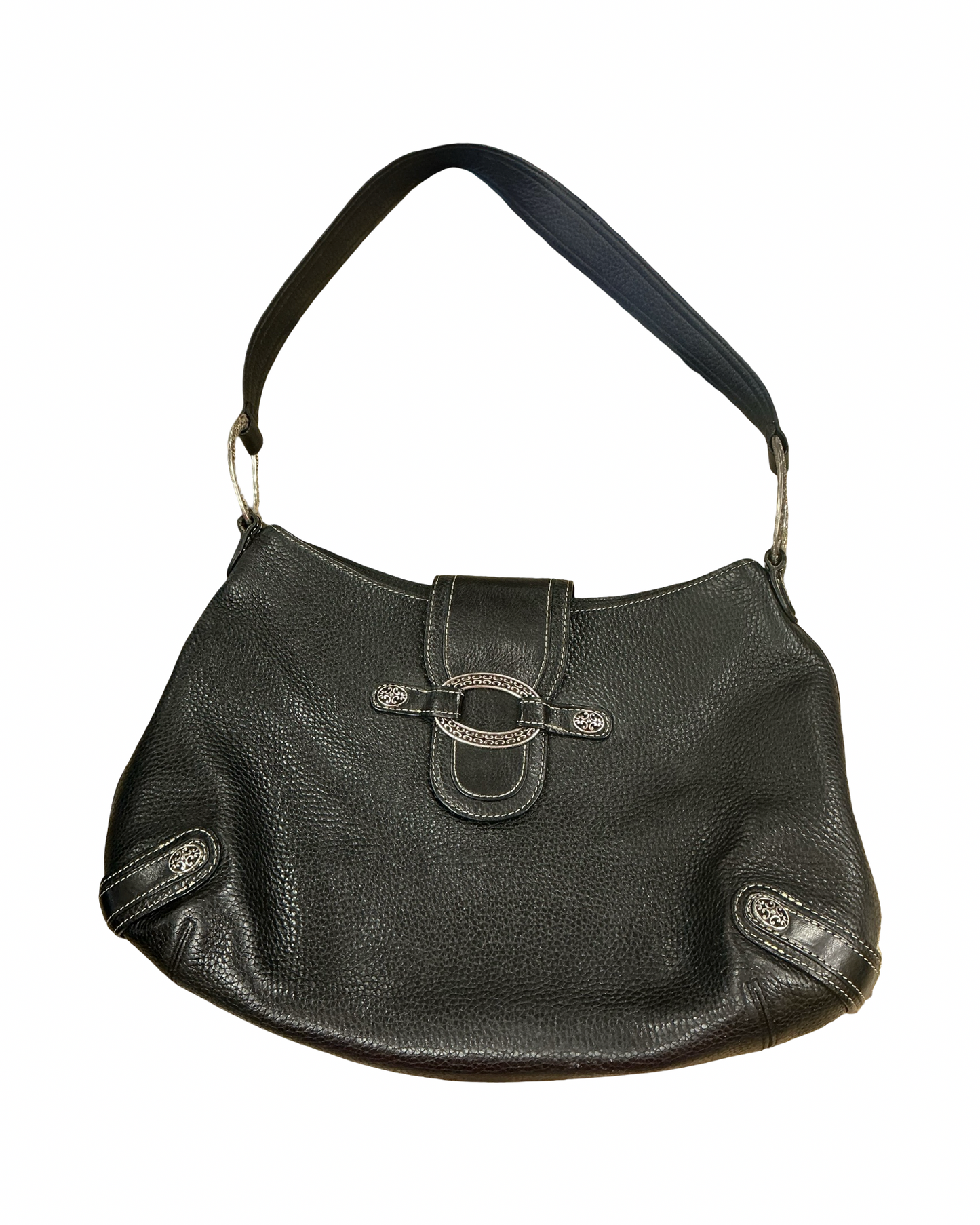 Handbag Leather By Brighton In Black, Size:Medium