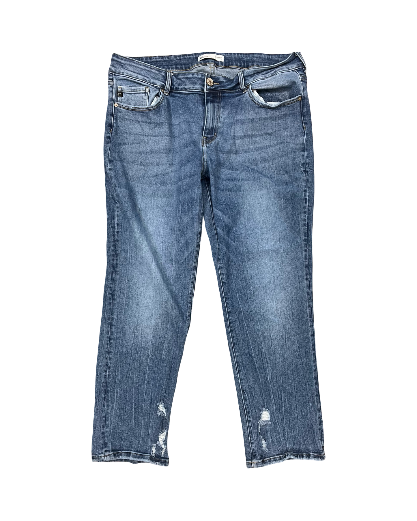 Jeans Straight By Kancan In Blue Denim, Size:18