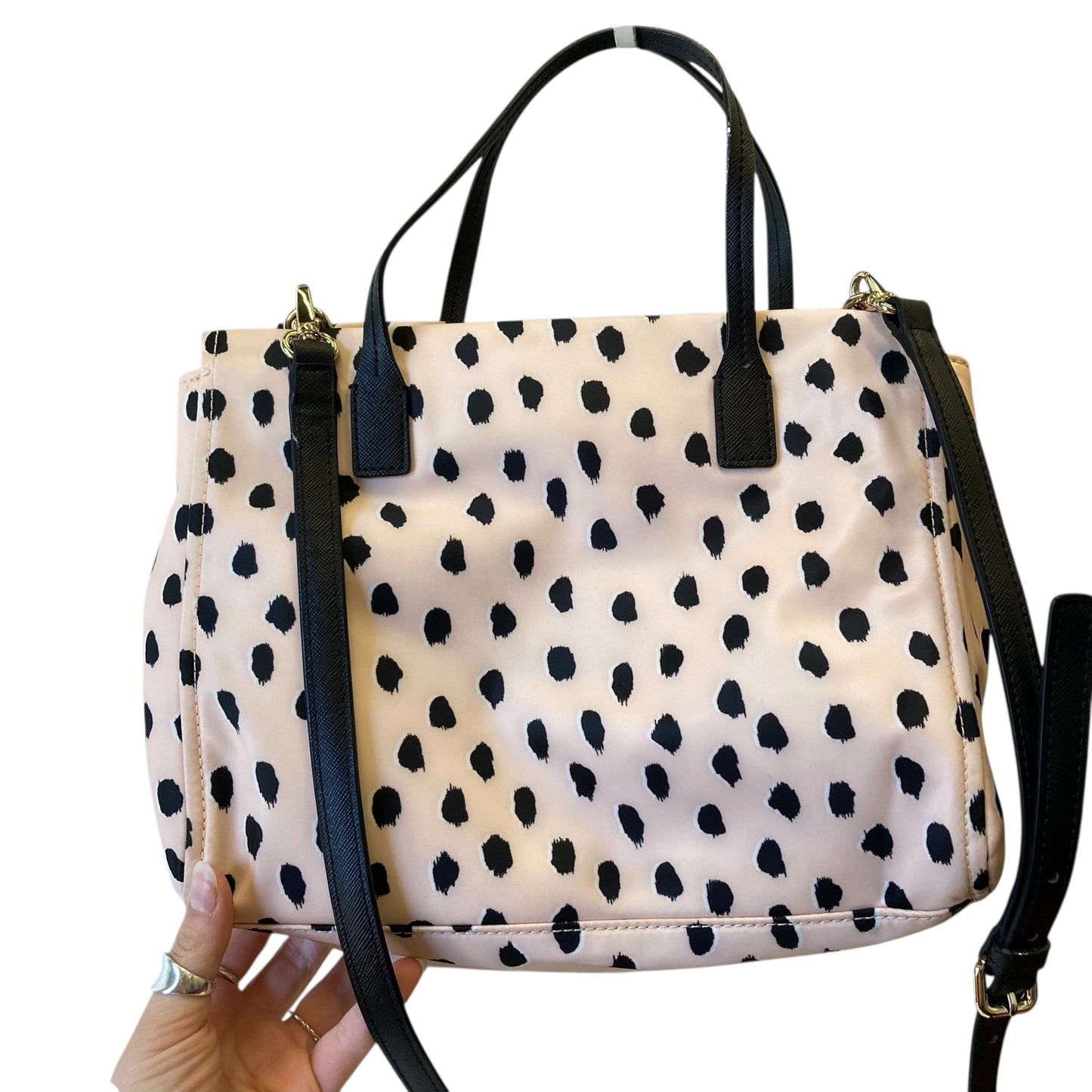 Handbag Designer By Kate Spade In Black & Pink, Size:Medium