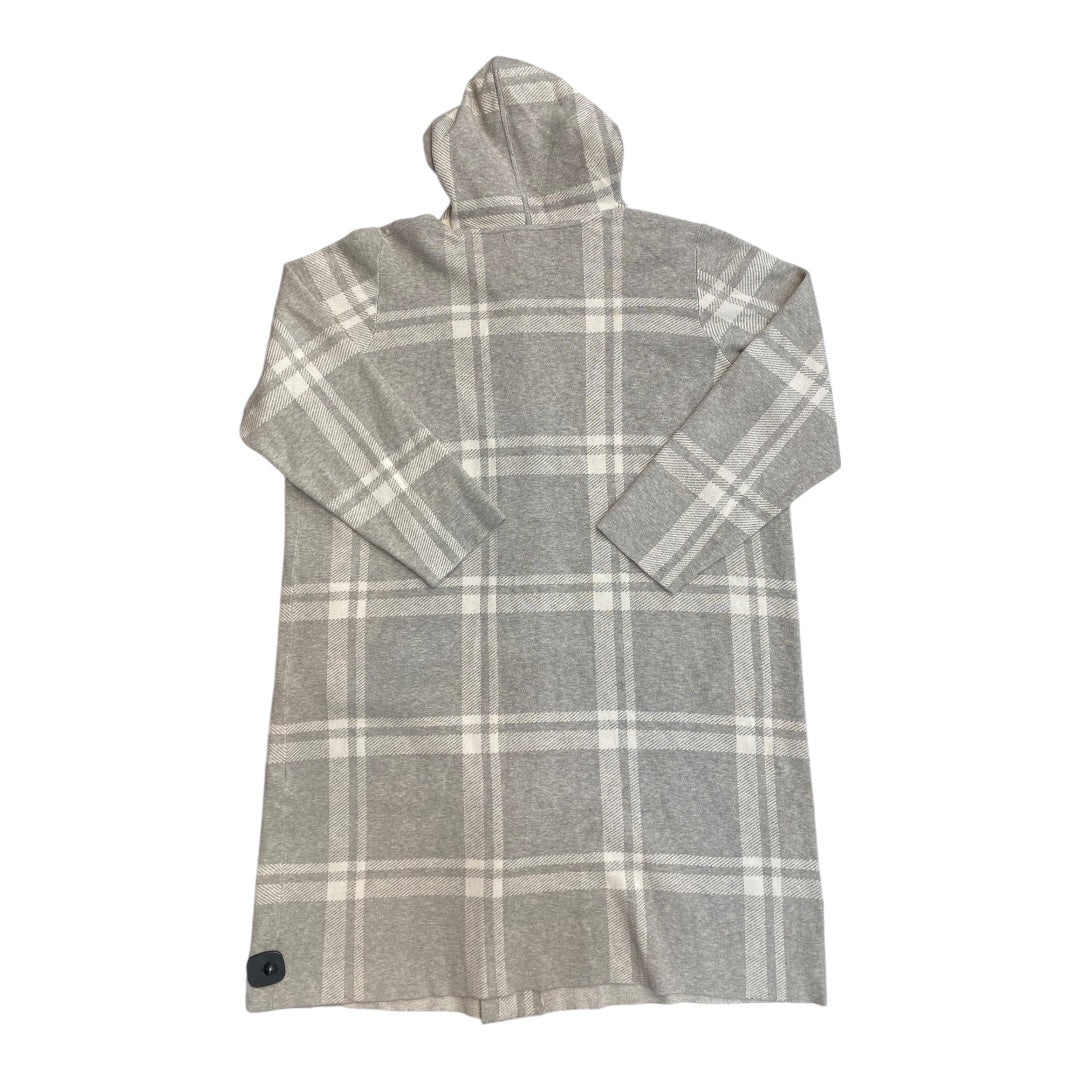 Sweater Cardigan By Max Studio In Grey & White, Size:3X