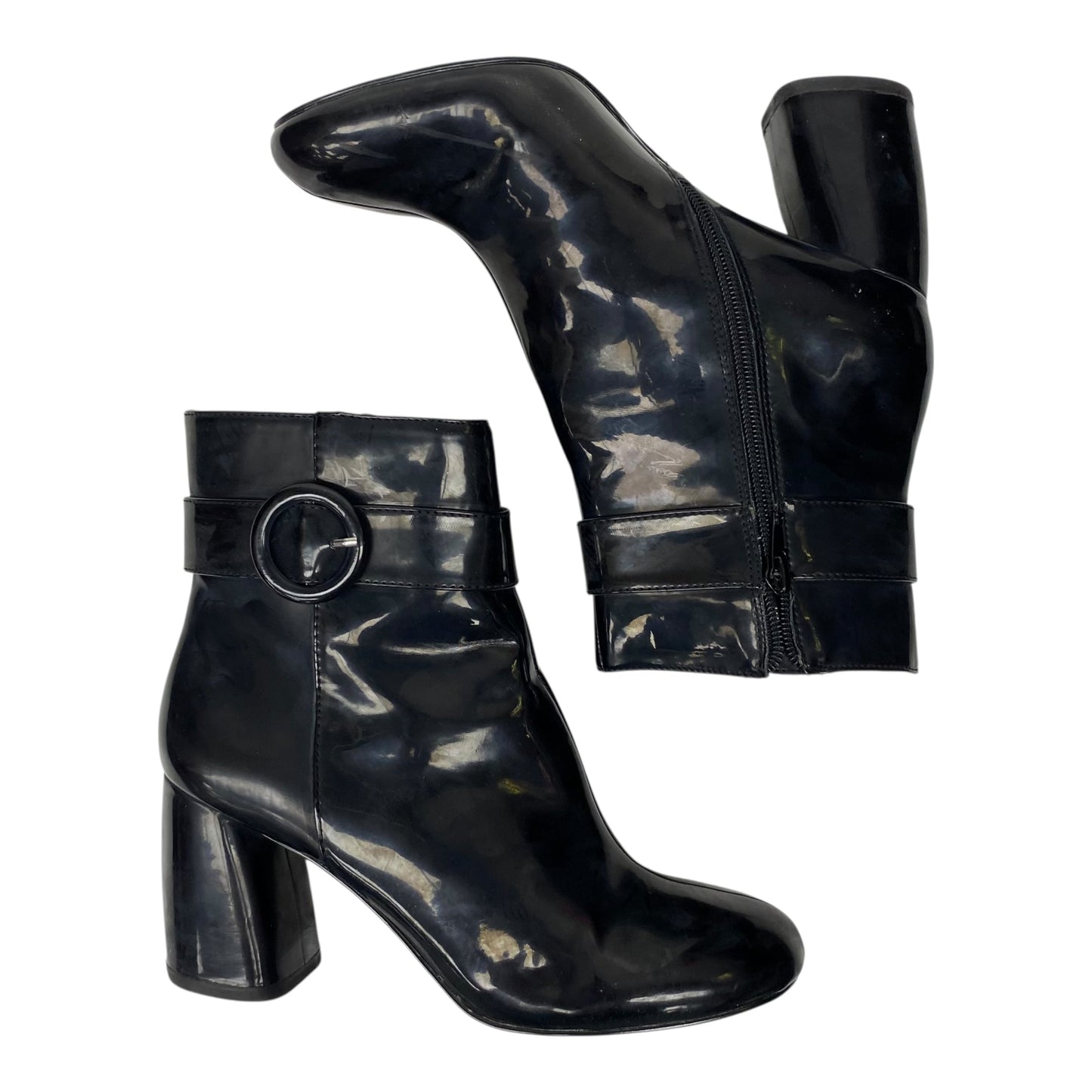 Boots Ankle Heels By Nine West In Black, Size:8.5