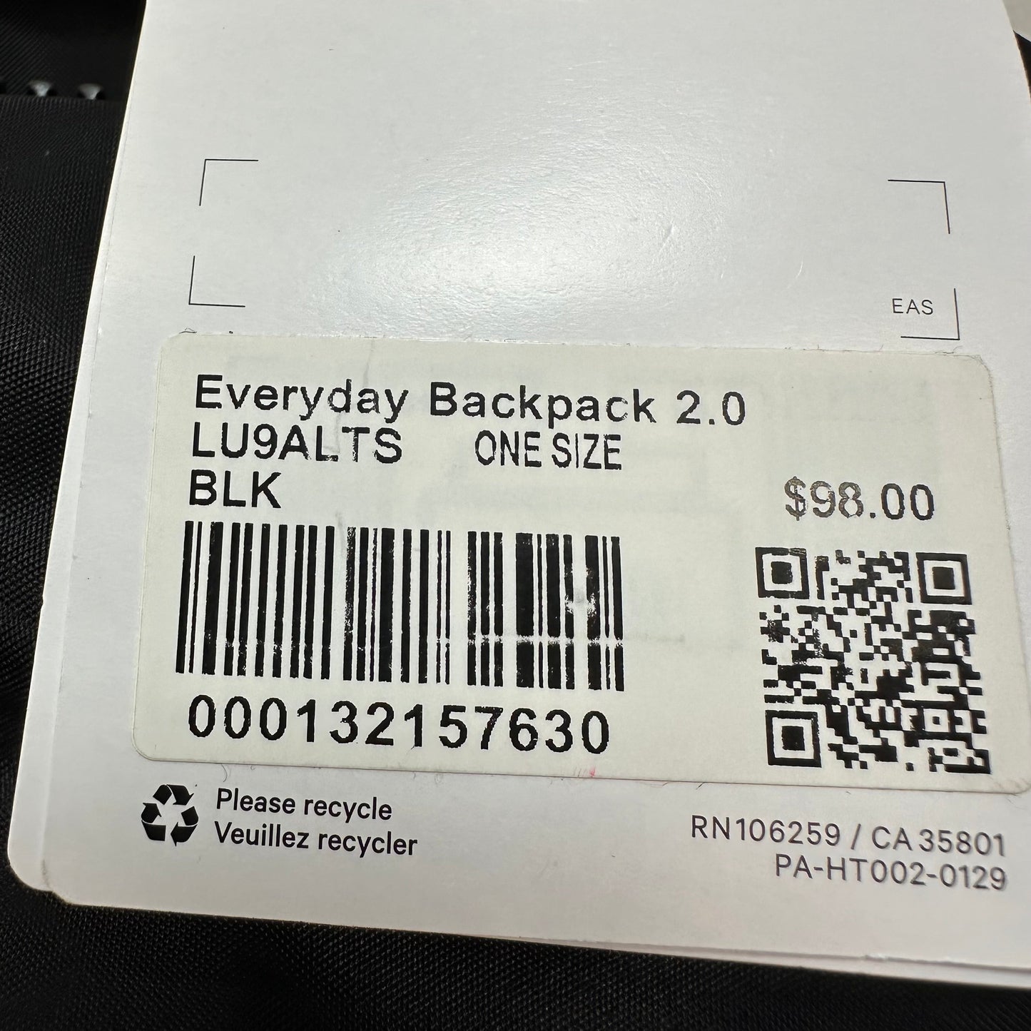 Everyday Backpack 2.0 By Lululemon, Size: Medium