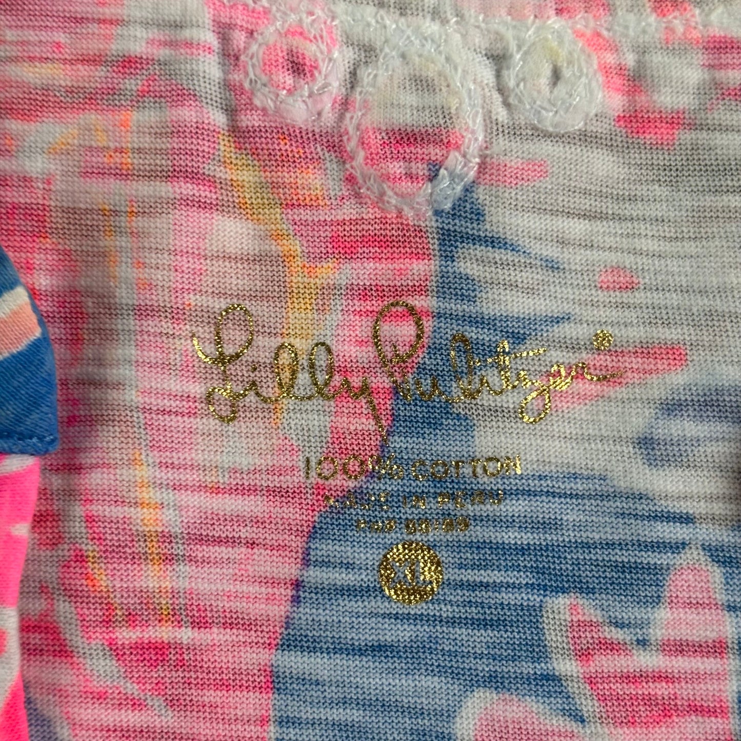 Dress Designer By Lilly Pulitzer In Blue & Pink, Size: Xl