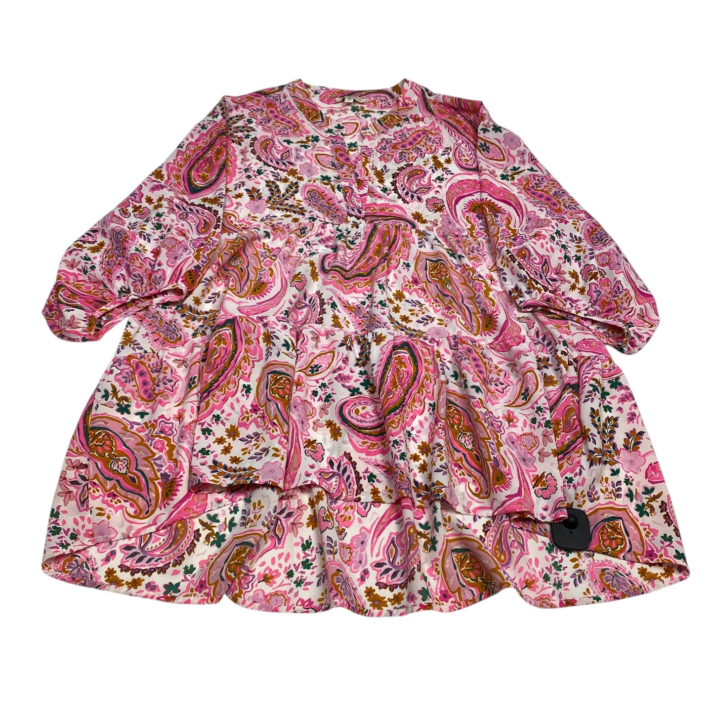 Top Ls By Umgee In Pink & White, Size:1X