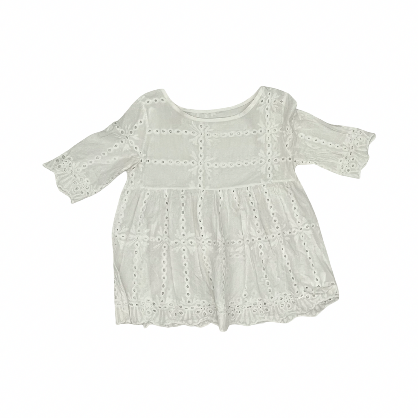 Blouse Ss By Clothes Mentor In White, Size:M