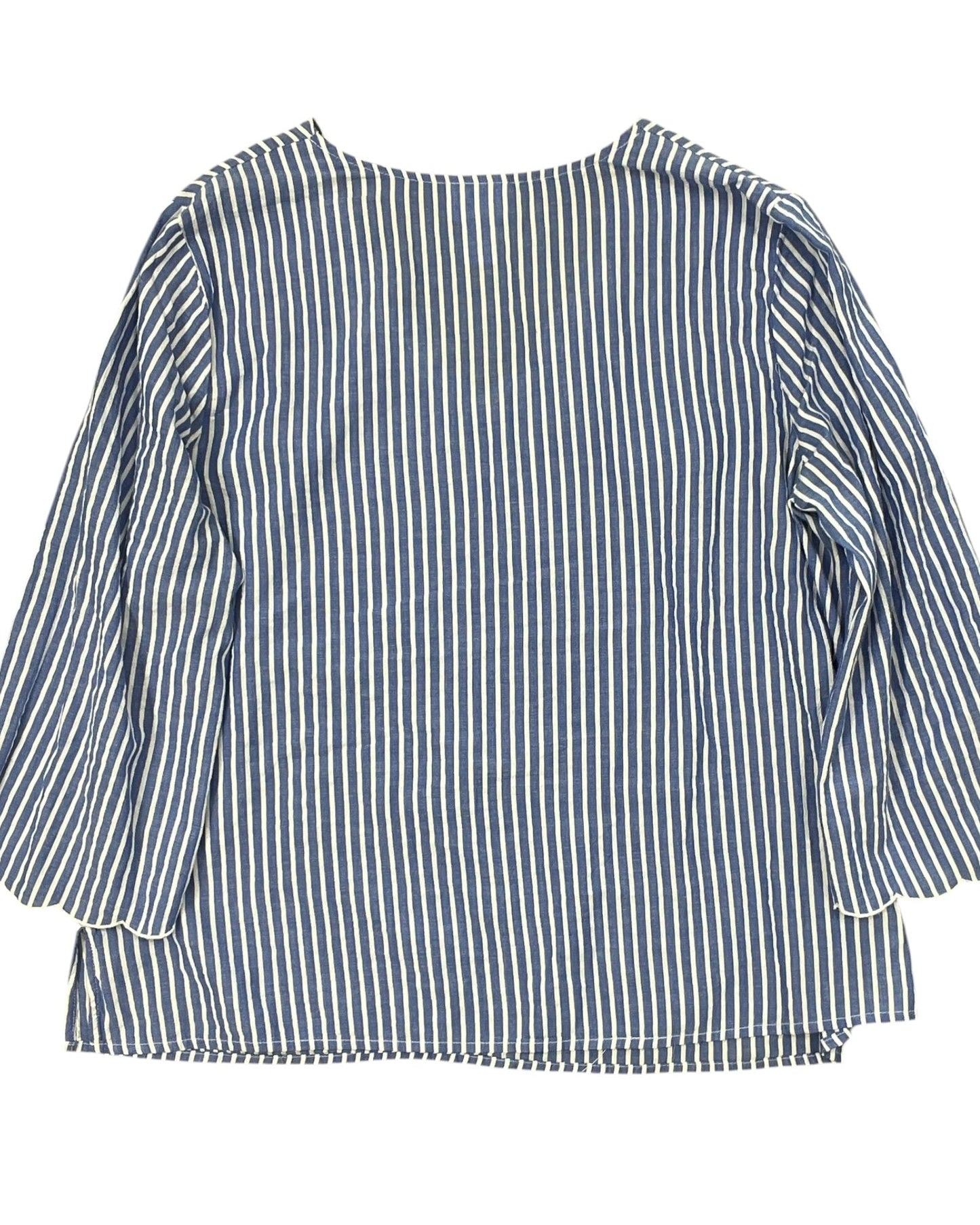 Top Ls By Liz Claiborne In Blue & White, Size:L