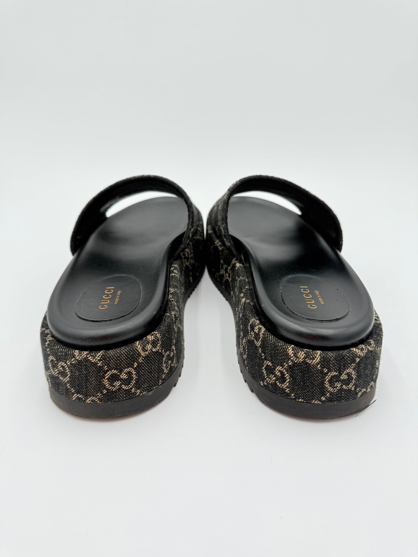 Sandals Luxury Designer By Gucci In Black & Cream, Size:10