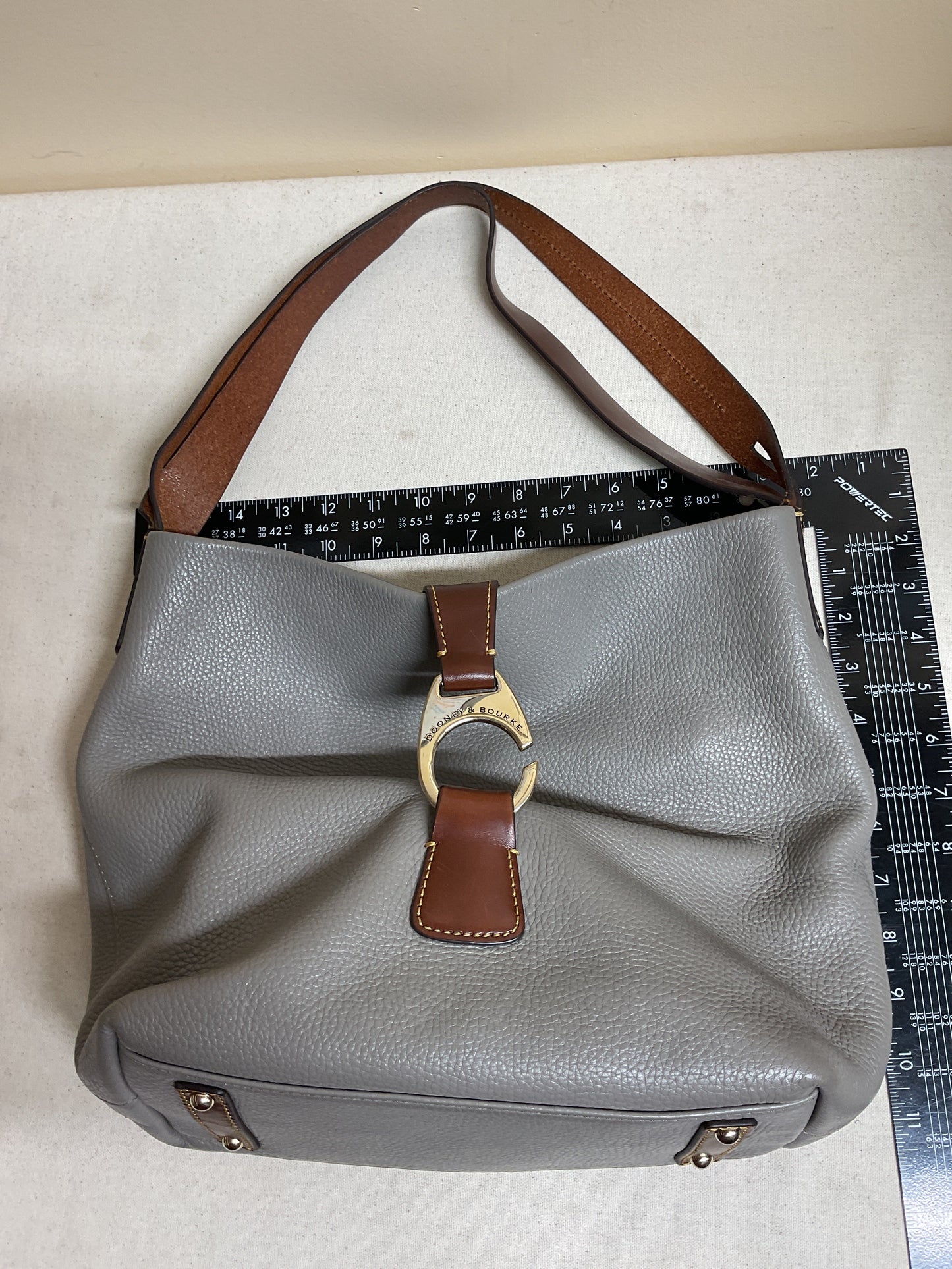 Handbag Designer By Dooney And Bourke In Brown & Grey, Size:Large