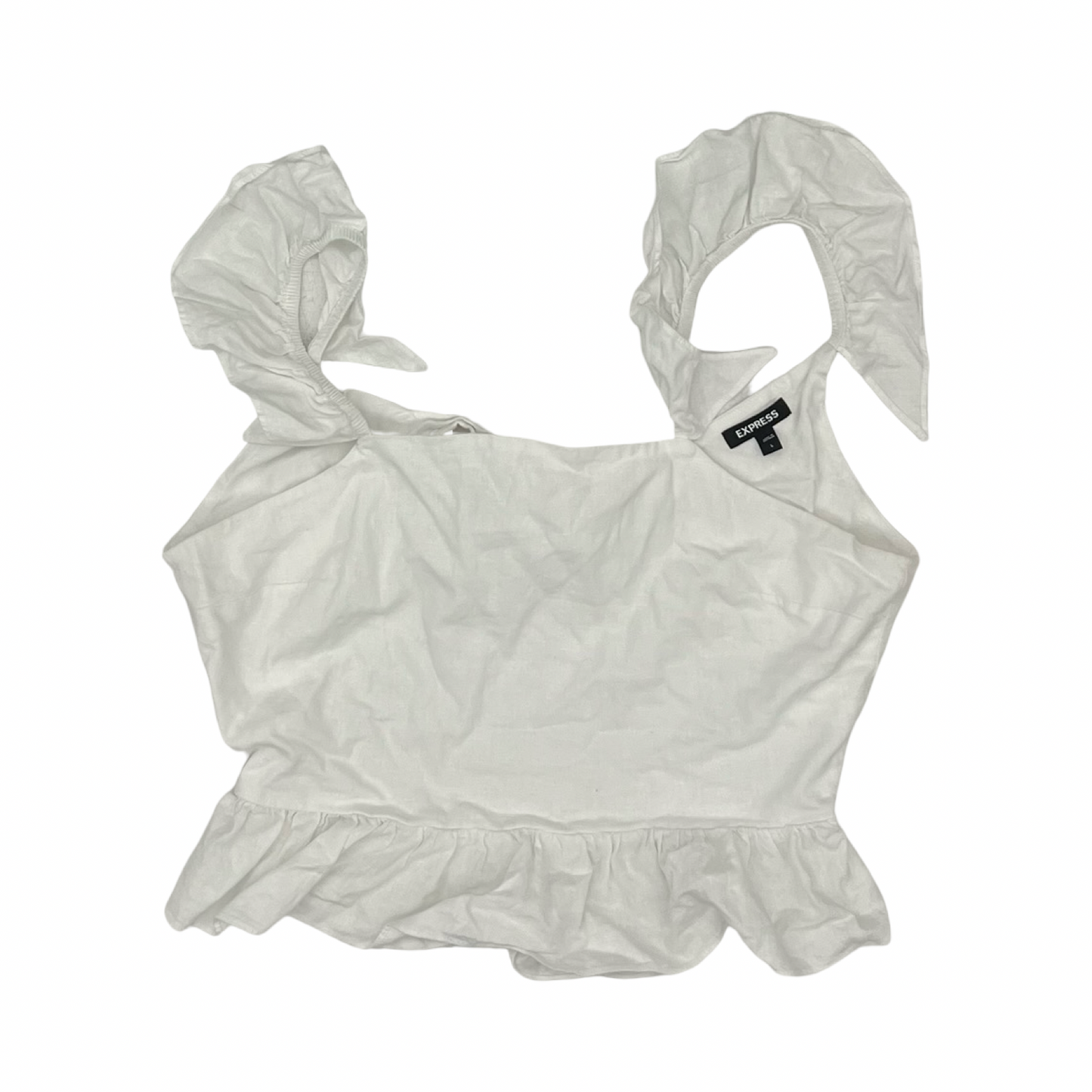 Blouse Sleeveless By Express In Cream, Size:L