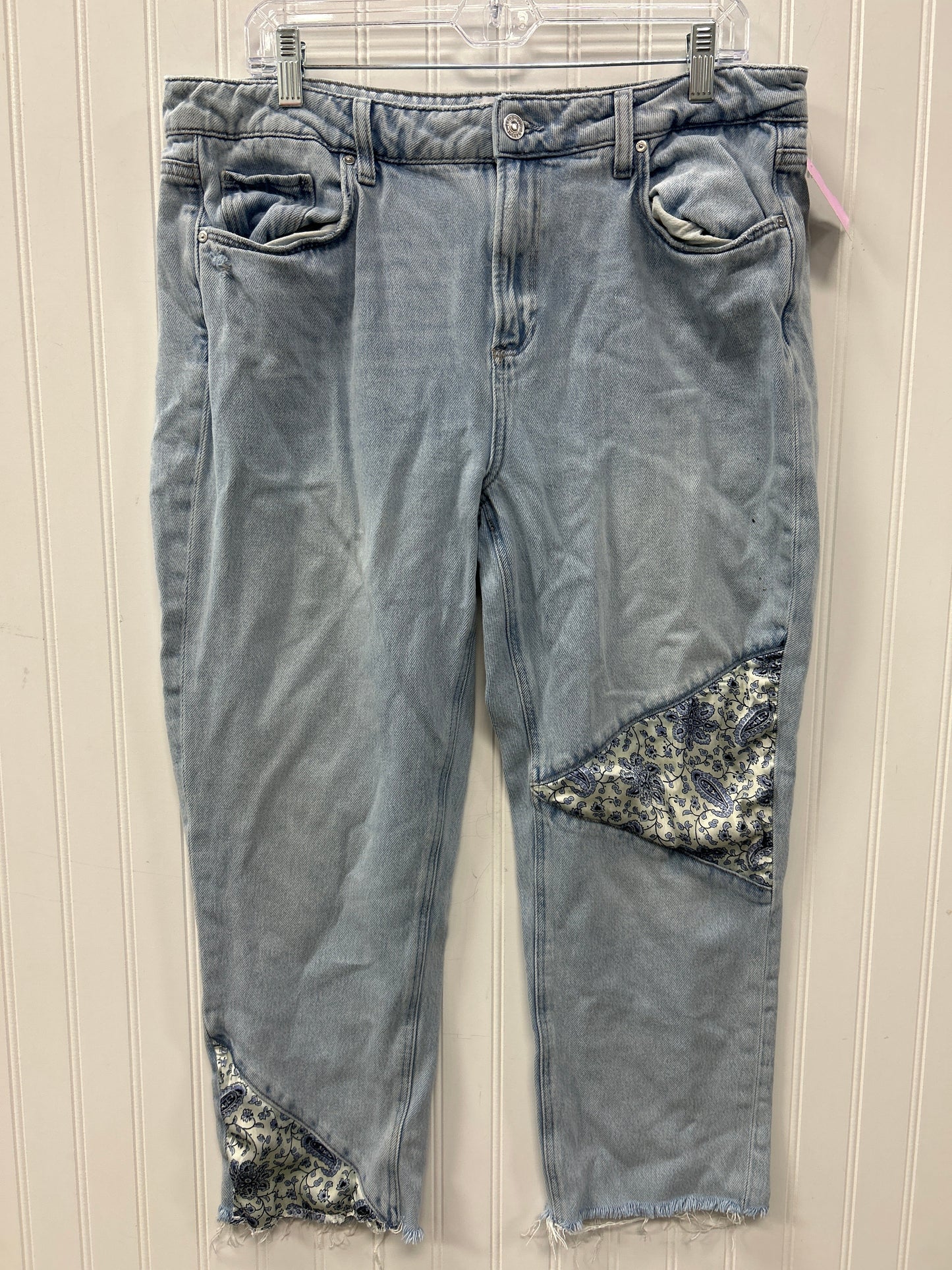 Jeans Straight By Paige In Blue Denim, Size:12