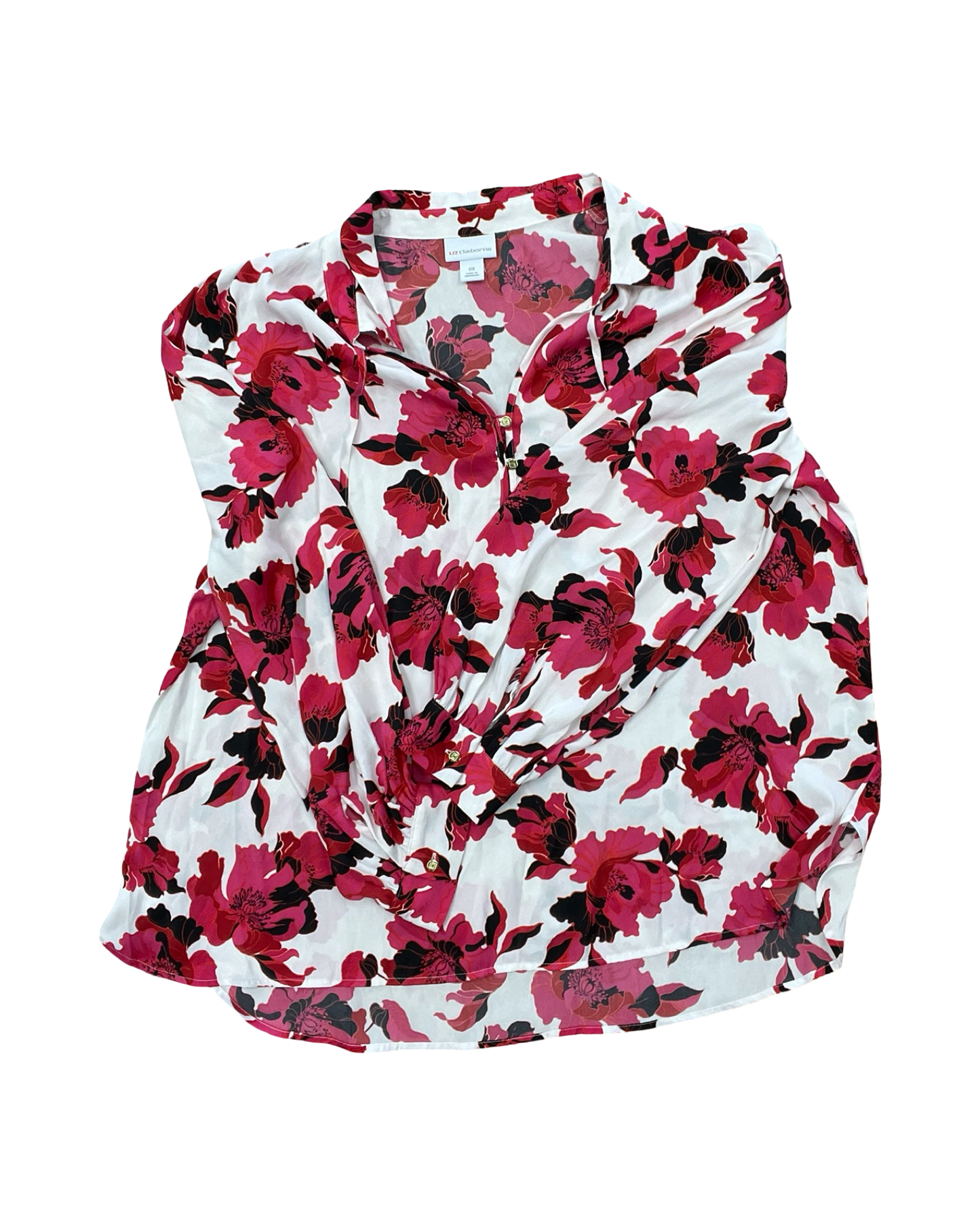 Top Ls By Liz Claiborne In Floral Print, Size:Xl