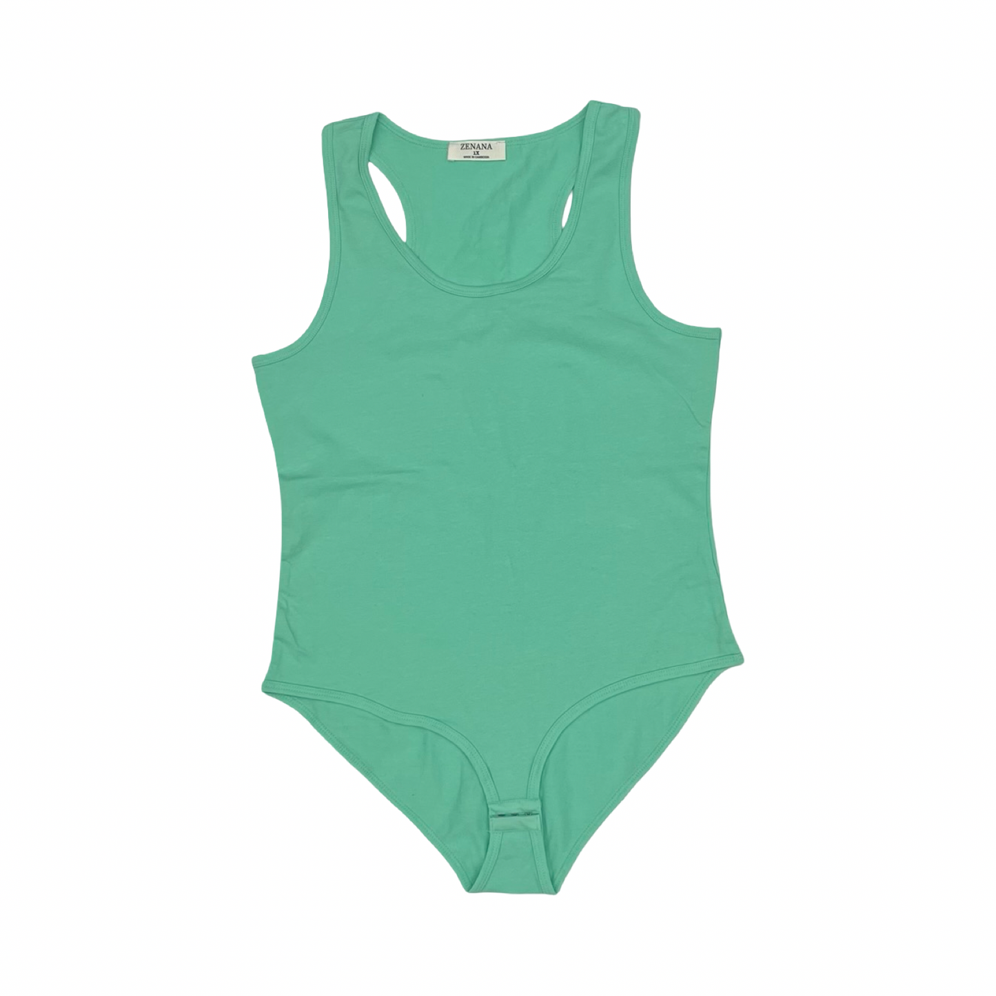 Bodysuit By Zenana In Green, Size:1X