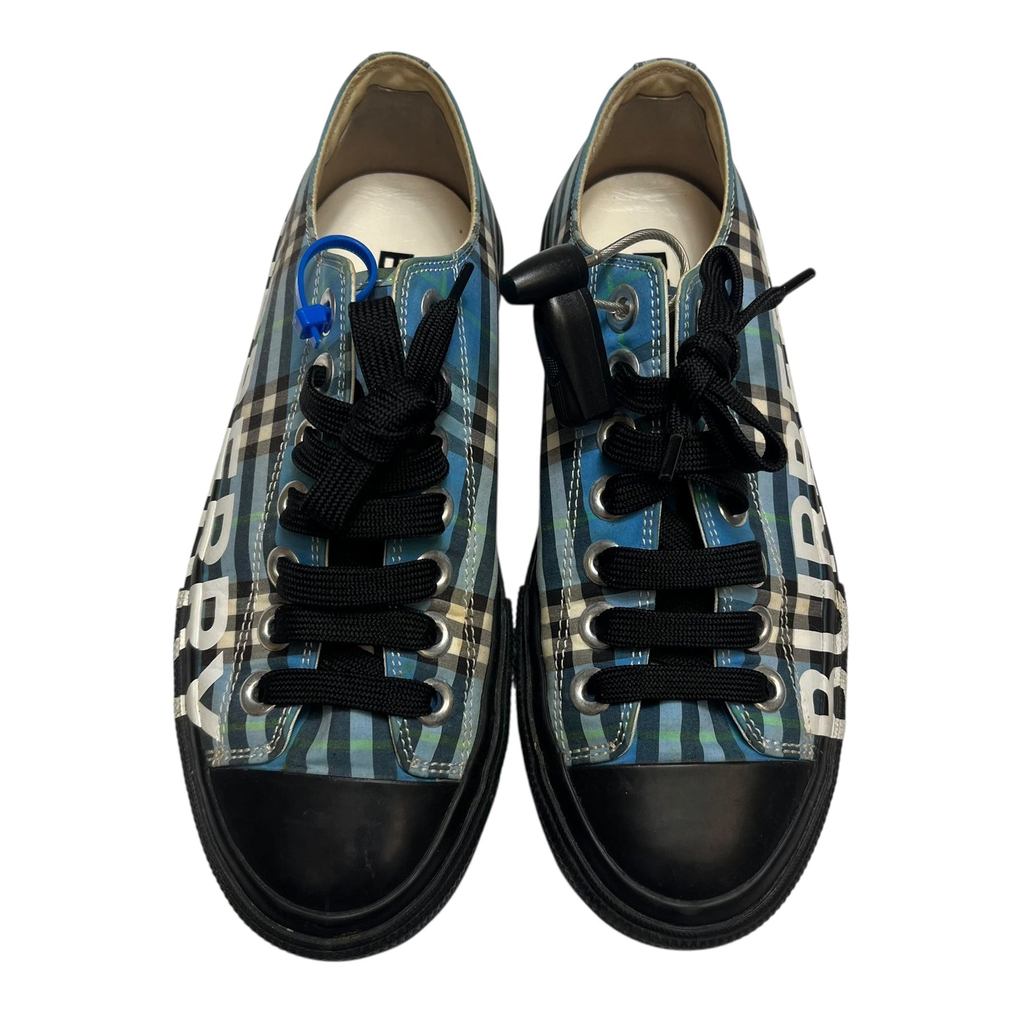 Shoes Luxury Designer By Burberry In Black & Blue, Size: 6