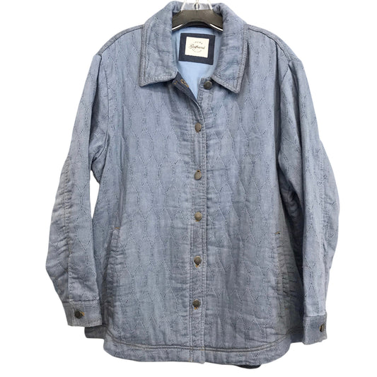 Jacket Shirt By Jachs Girlfirend In Blue, Size:1X