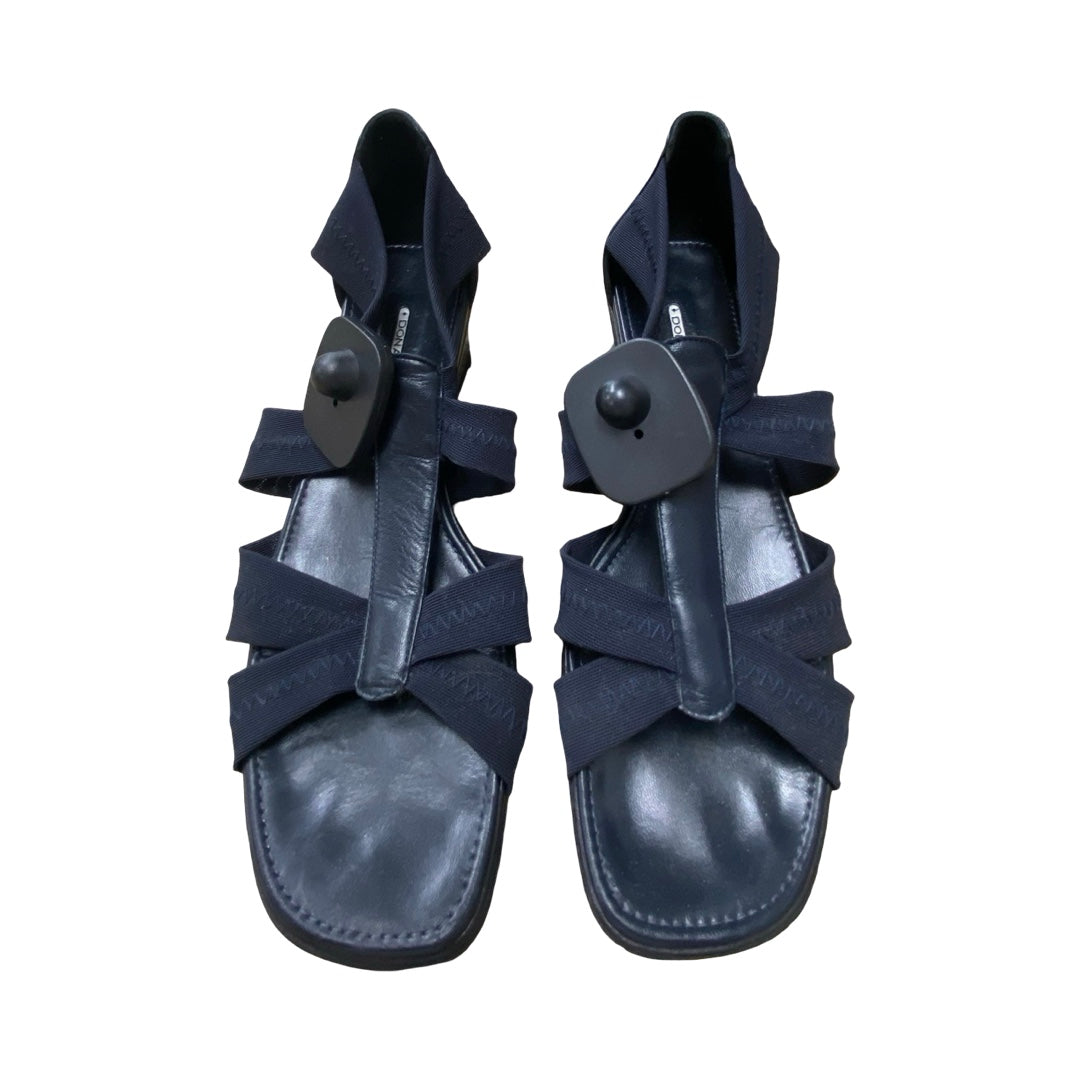 Sandals Heels Block By Donald Pliner In Navy, Size:8