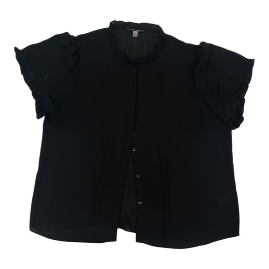 Blouse Ss By Tahari By Arthur Levine In Black, Size:Xl