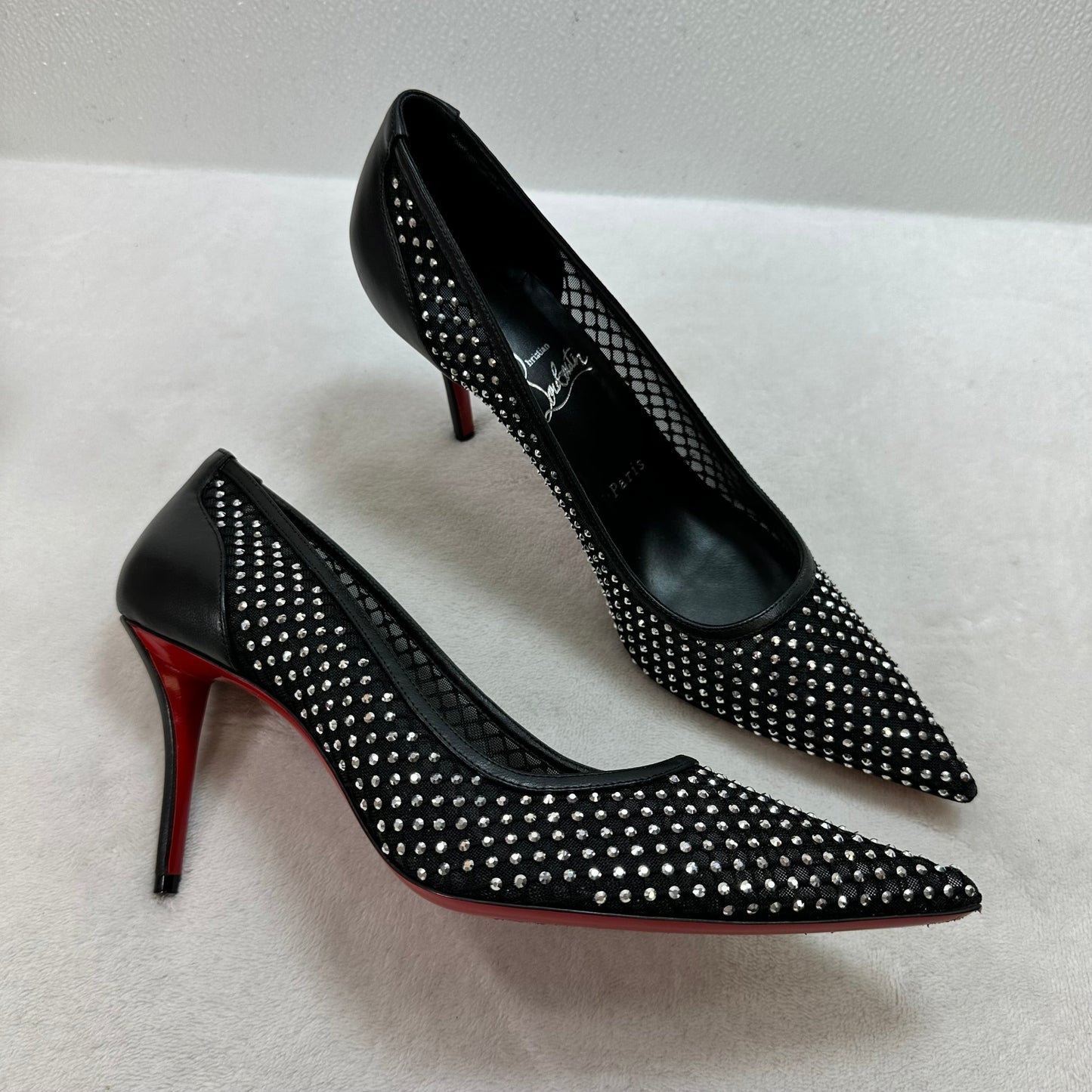 Shoes Luxury Designer By Christian Louboutin In Black, Size: 9.5