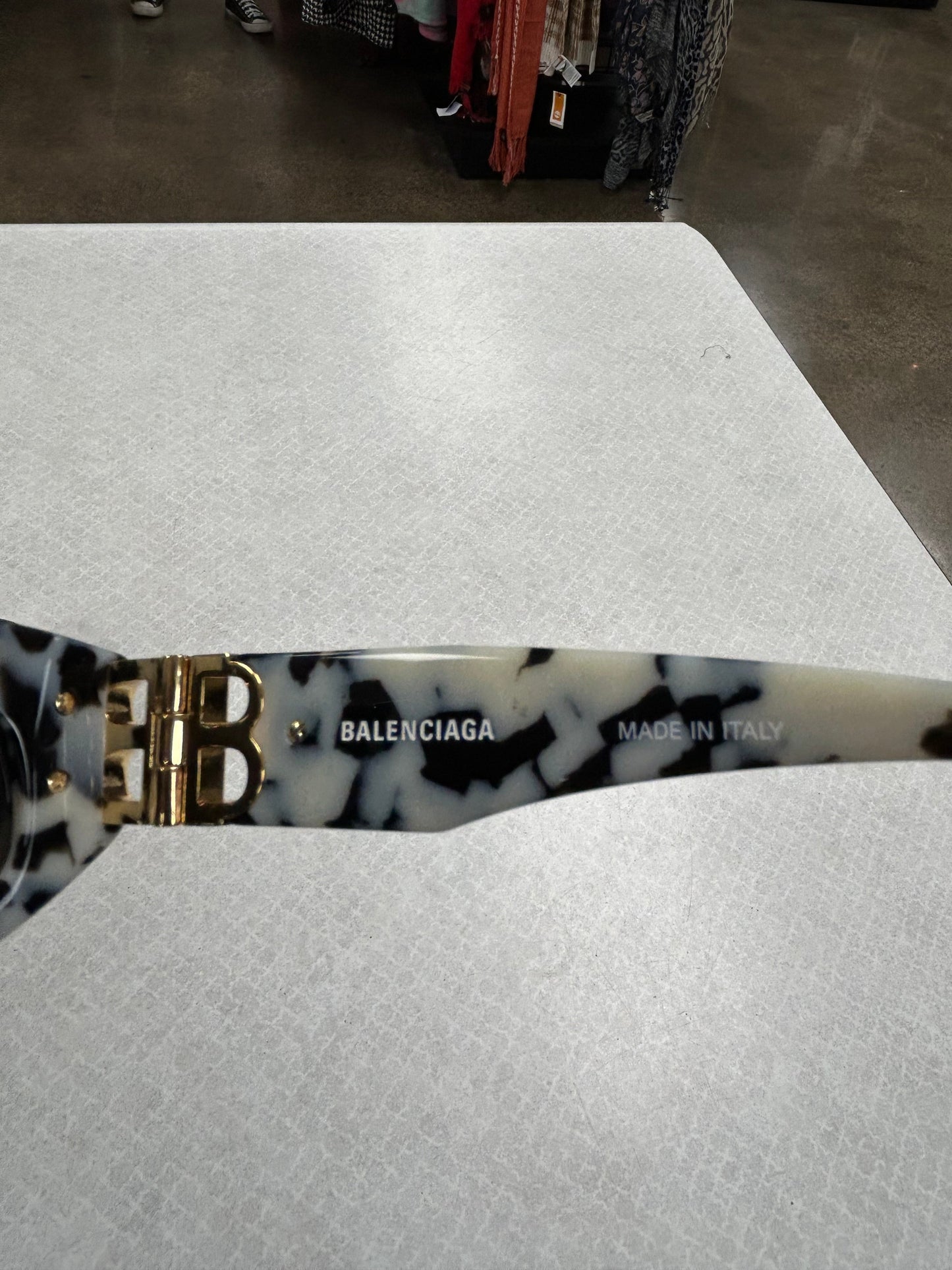 Sunglasses Luxury Designer By Balenciaga In Black & White