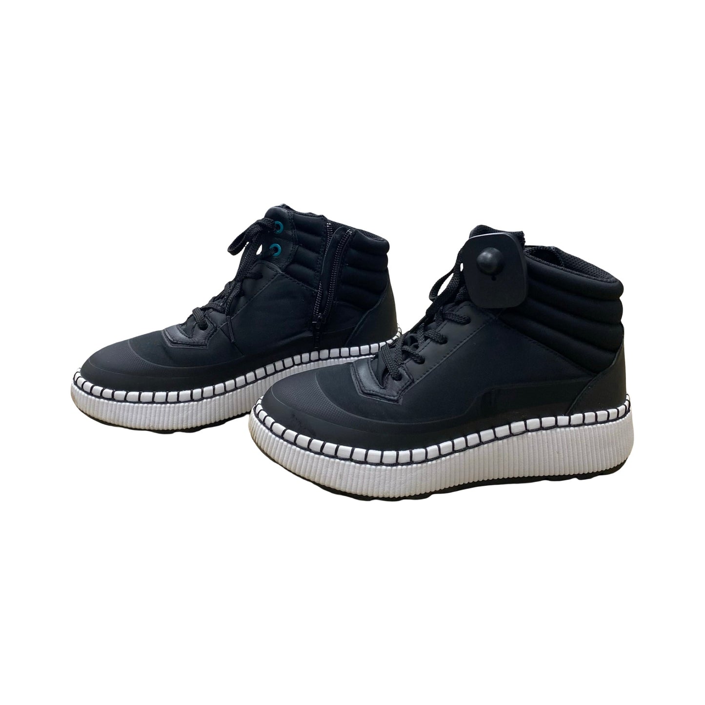 Boots Ankle Flats By Cmc In Black & White, Size:7
