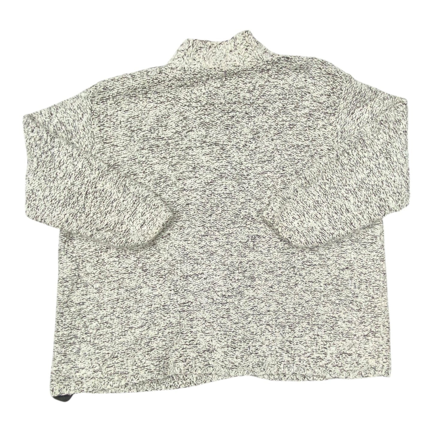 Sweater Cardigan Designer By Eileen Fisher In Grey & White, Size:3X