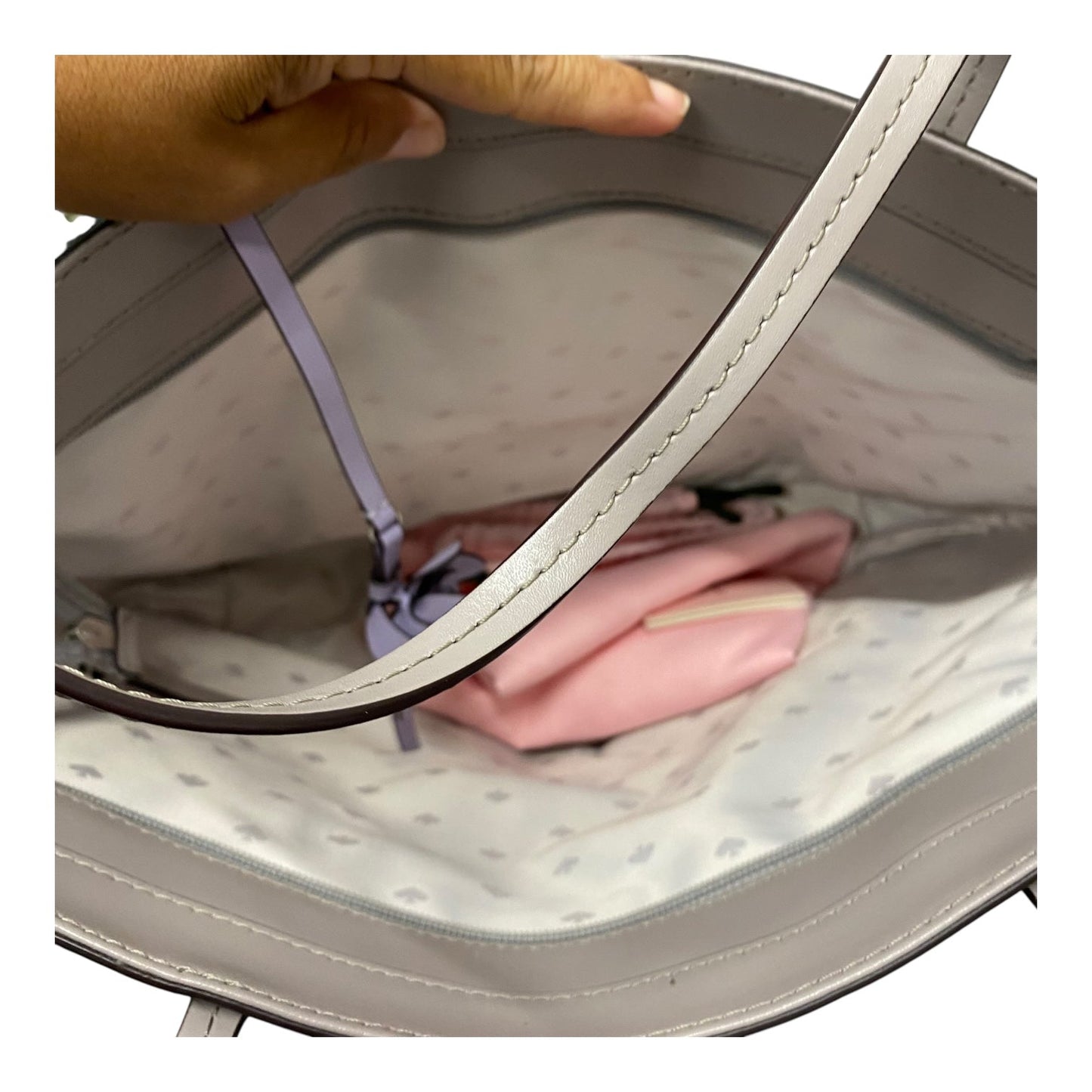 Tote Designer By Kate Spade In Grey, Size:Medium