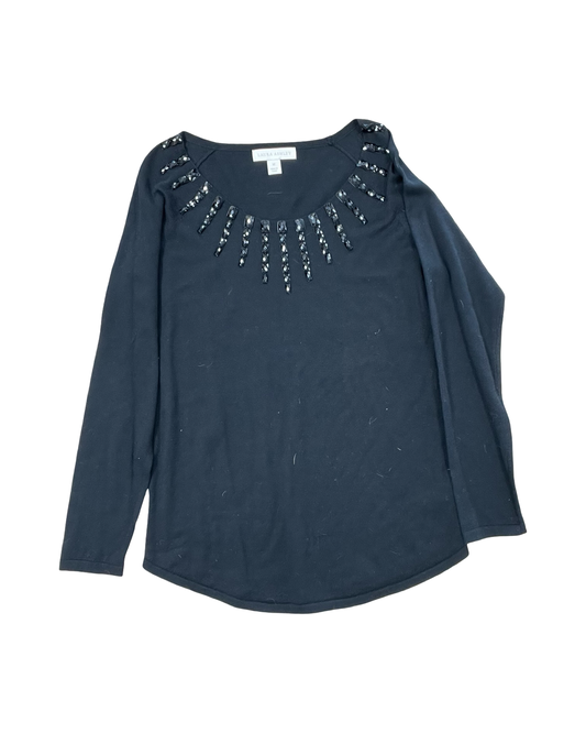 Top Ls By Laura Ashley In Black, Size:M