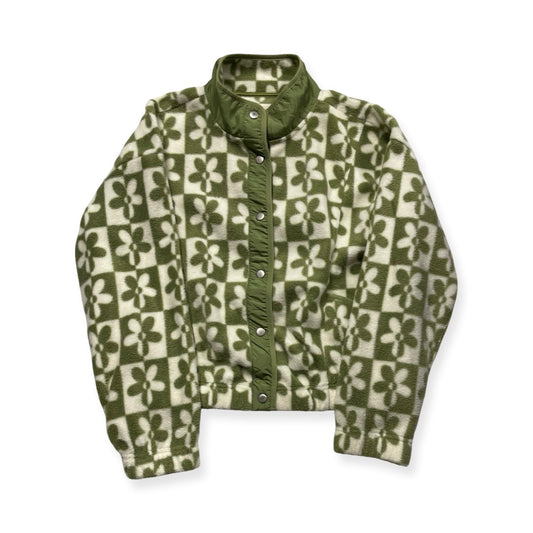 Jacket Faux Fur & Sherpa By Thread And Supply In Green & White, Size:M