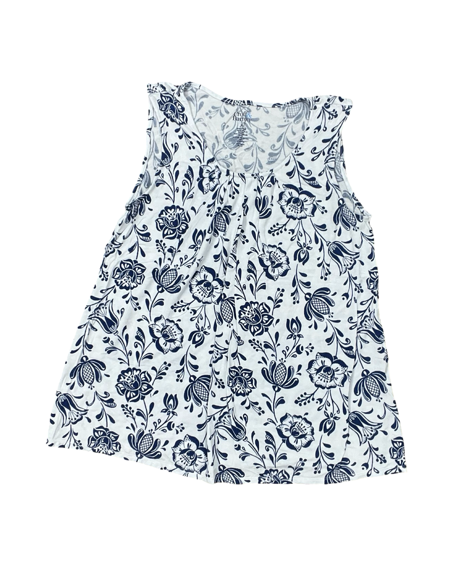 Top Sleeveless By Croft And Barrow In White, Size:M