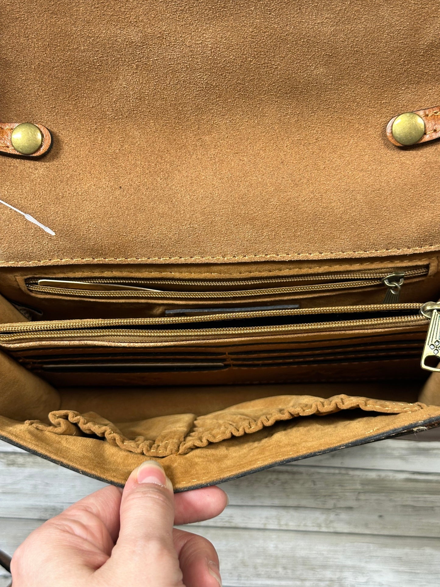 Crossbody Designer By Patricia Nash In Brown, Size:Small