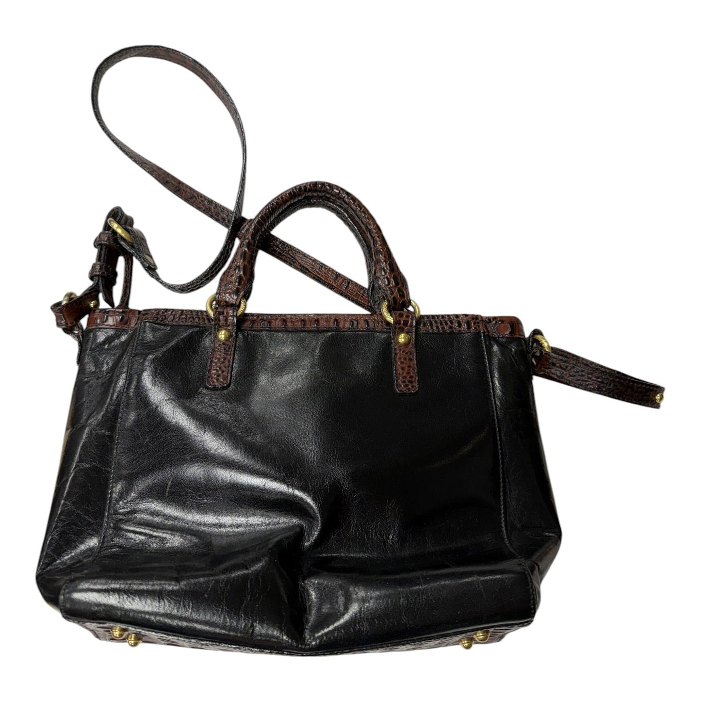 Handbag Designer By Brahmin In Black & Brown, Size:Medium
