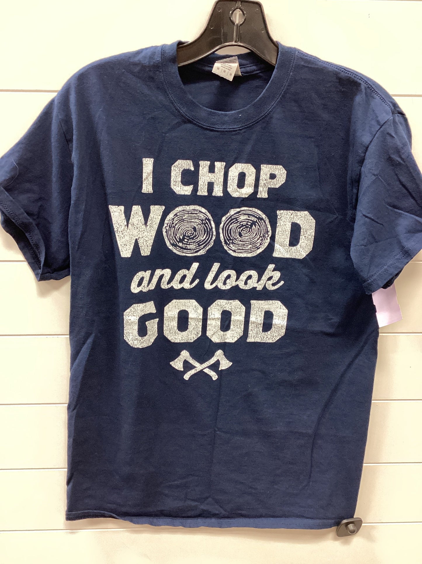 Top Ss By Gildan In Navy, Size:M