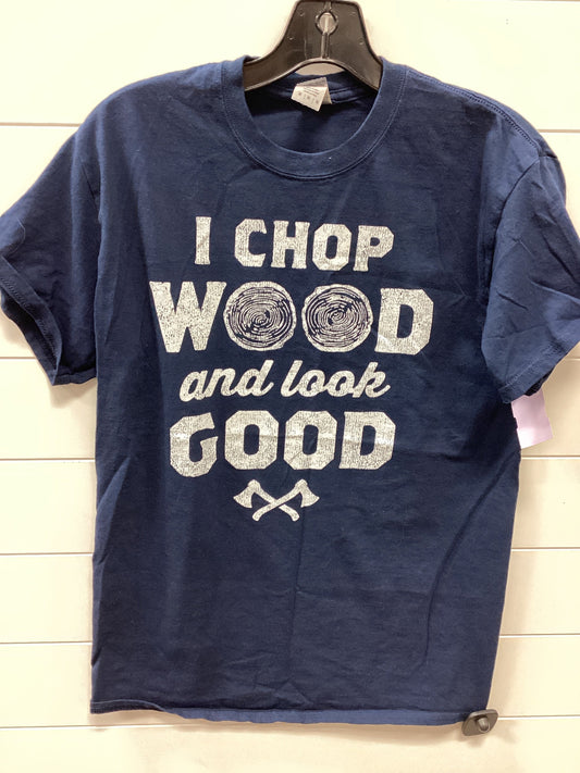 Top Ss By Gildan In Navy, Size:M