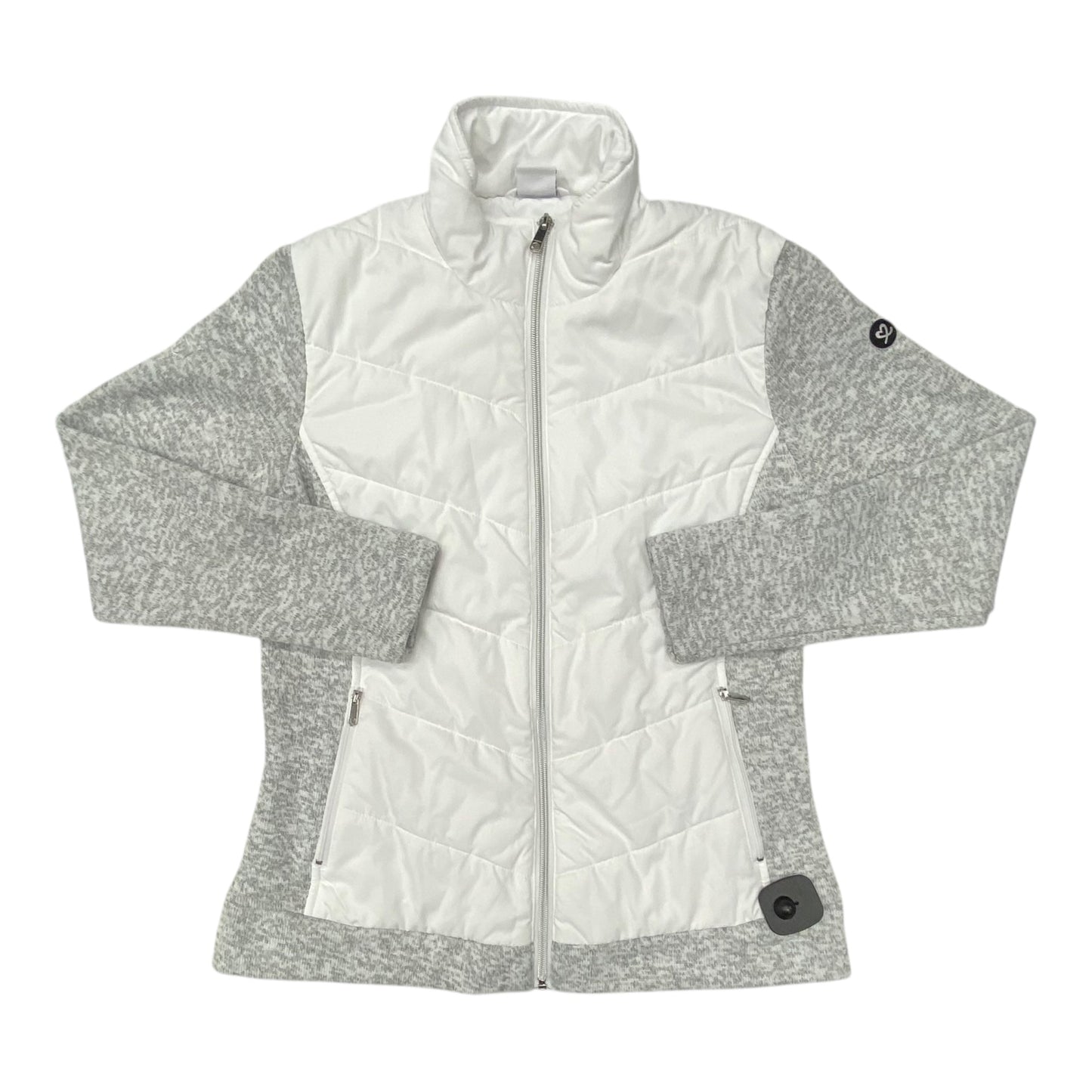 Jacket Puffer & Quilted By Daily Sport In Grey & White, Size:L
