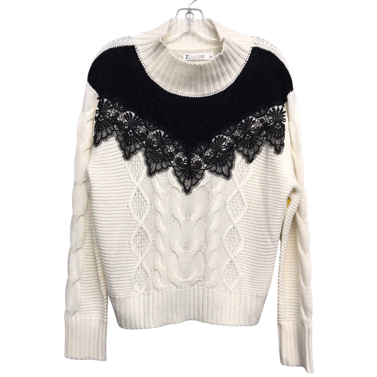 Sweater By New York And Co In Black & Cream, Size:L