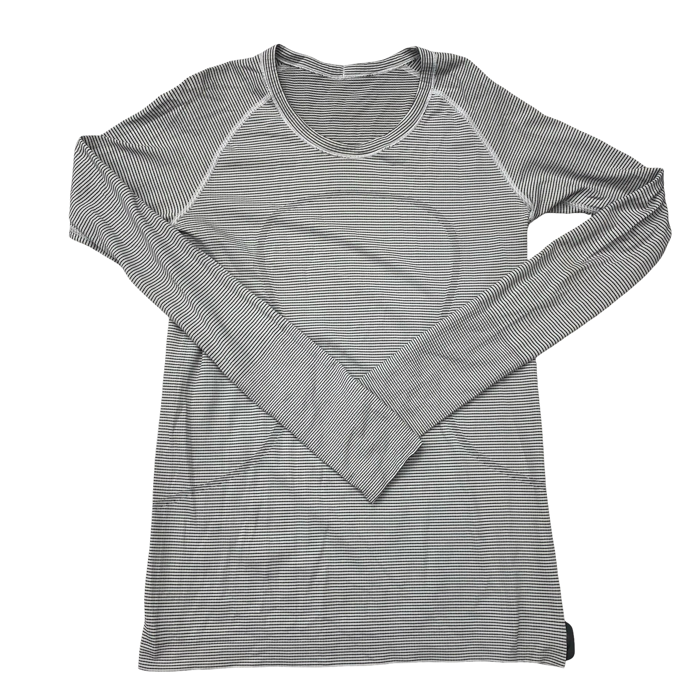 Athletic Top Ls Crewneck By Lululemon In Striped Pattern, Size:10