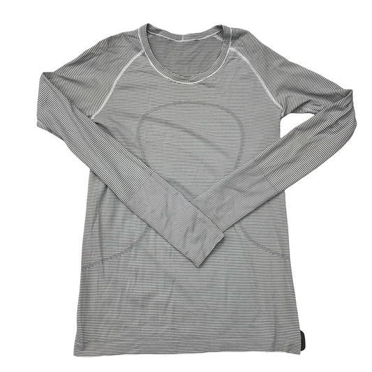 Athletic Top Ls Crewneck By Lululemon In Striped Pattern, Size:10