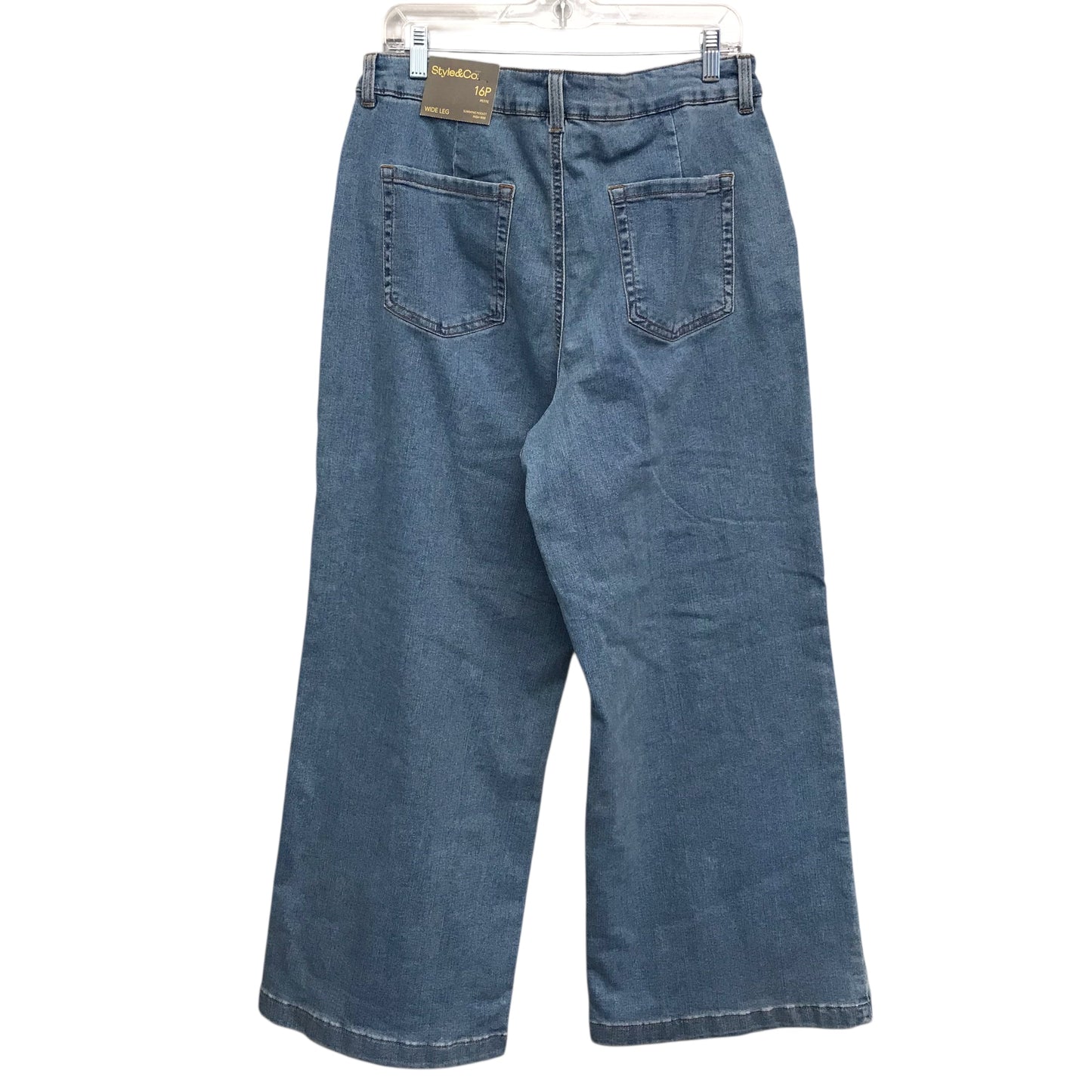Jeans Wide Leg By Style And Company In Blue Denim, Size:16