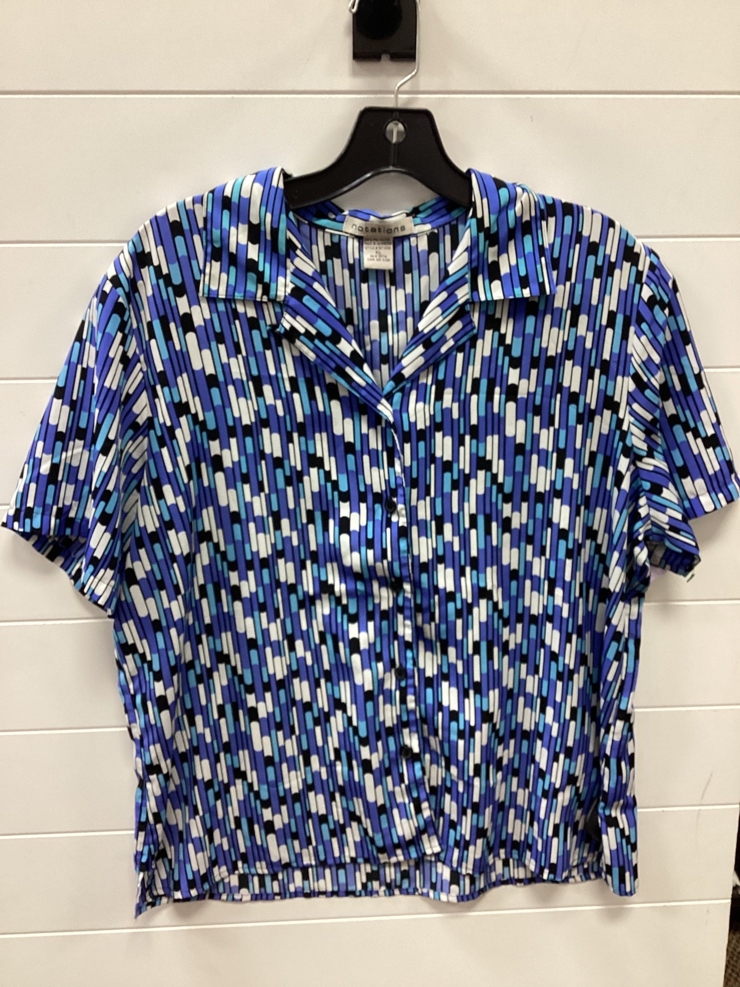 Top Ss By Notations In Blue & Purple, Size:Xl