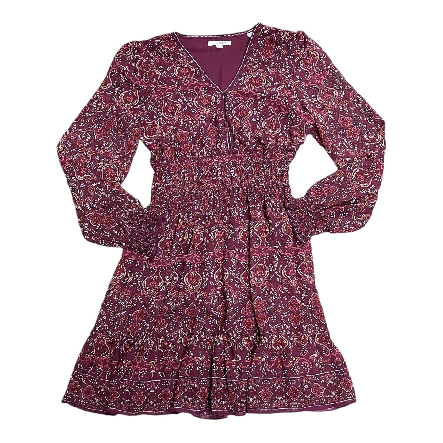 Dress Casual Midi By Max Studio In Maroon, Size:S