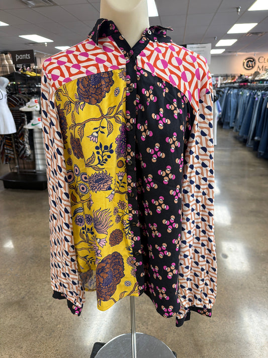 Top Ls By Maeve In Orange & Pink, Size:L