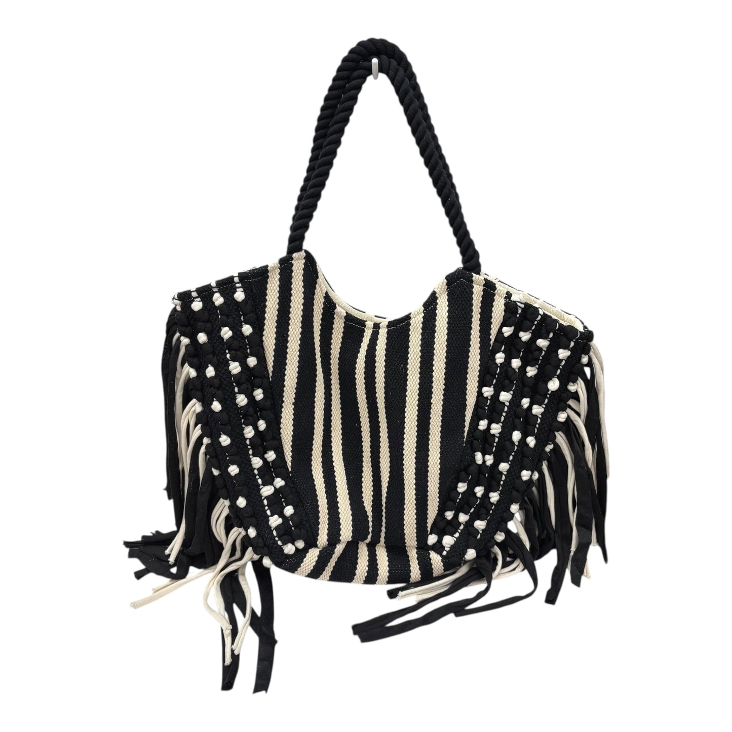 Tote By Clothes Mentor In Black & Cream, Size:Medium